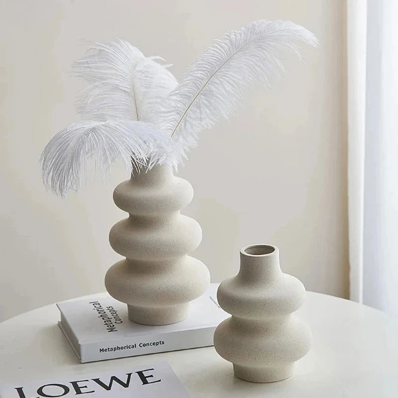 Vaso Cerâmico Decorativo Estilo Nórdico para Sala e Quarto