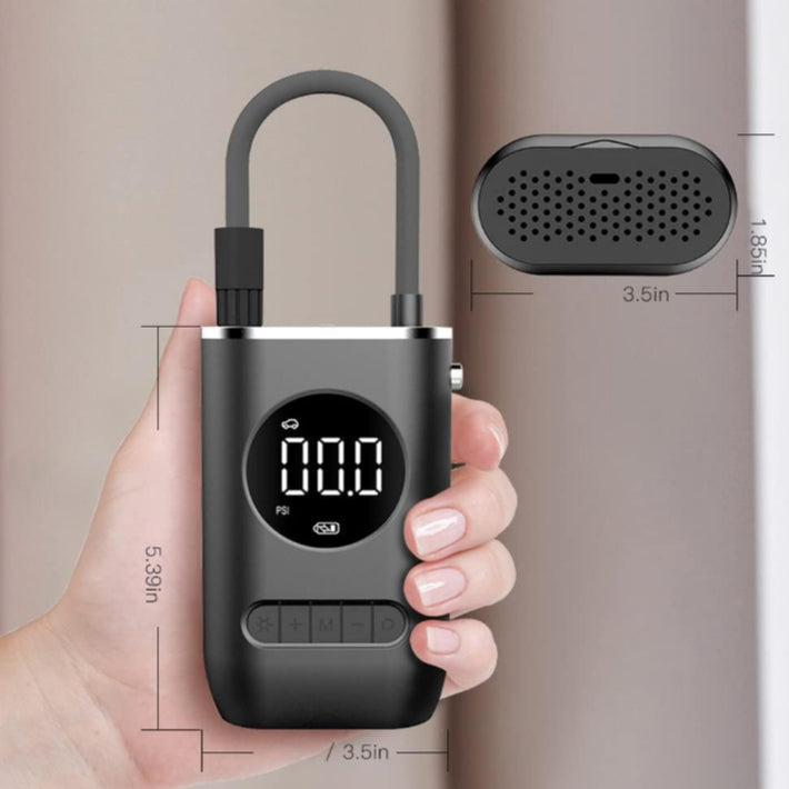 Mini Compressor de Ar Portátil Recarregável Digital USB com Calibrador de Pneus