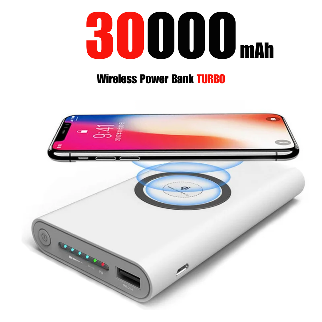 Carregador Portátil Power Bank 30000mAh - Turbo para IPhone 14 13 e Android