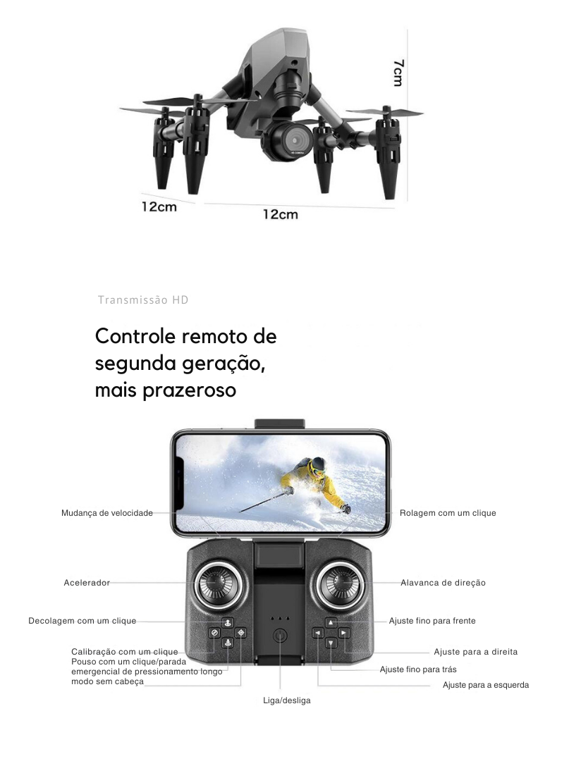 Drone com câmera 4k profissional Pro Mini