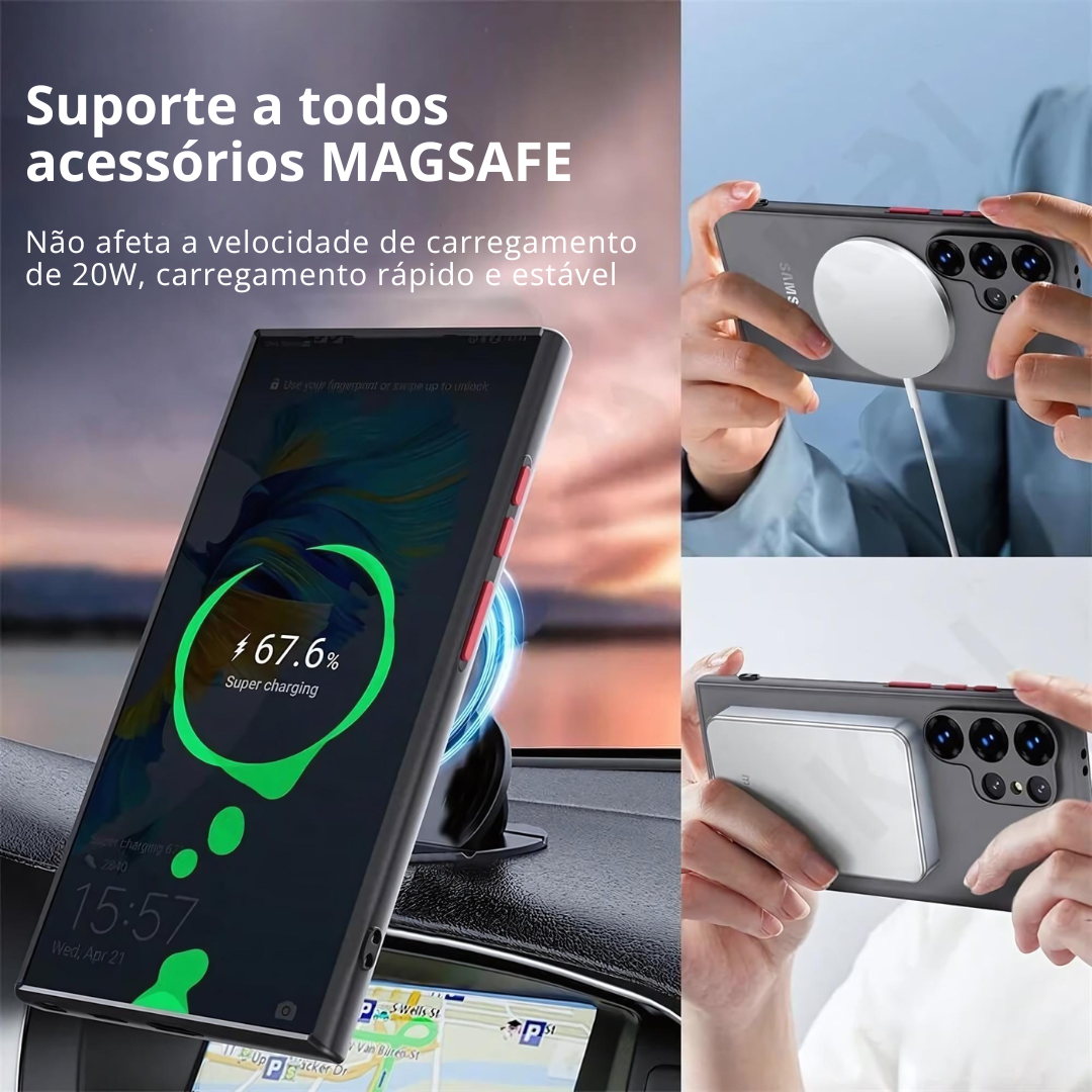 Capa Samsung Compatível com carregamento sem fio MAGSAFE