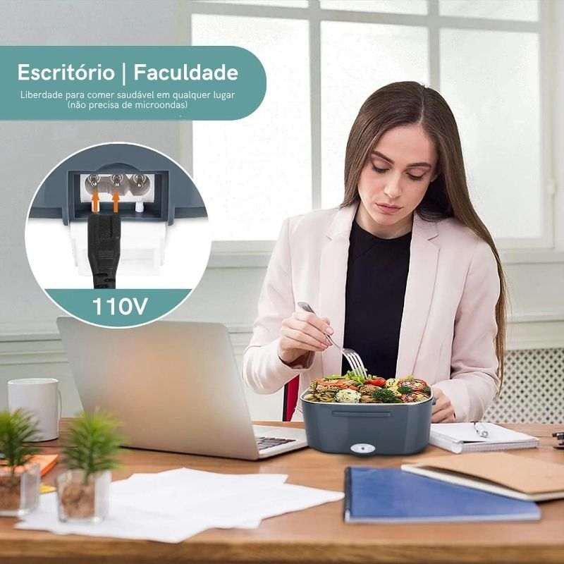 Marmita Elétrica Veicular Portátil Para Carro Caminhão com Divisória - FoodTherm