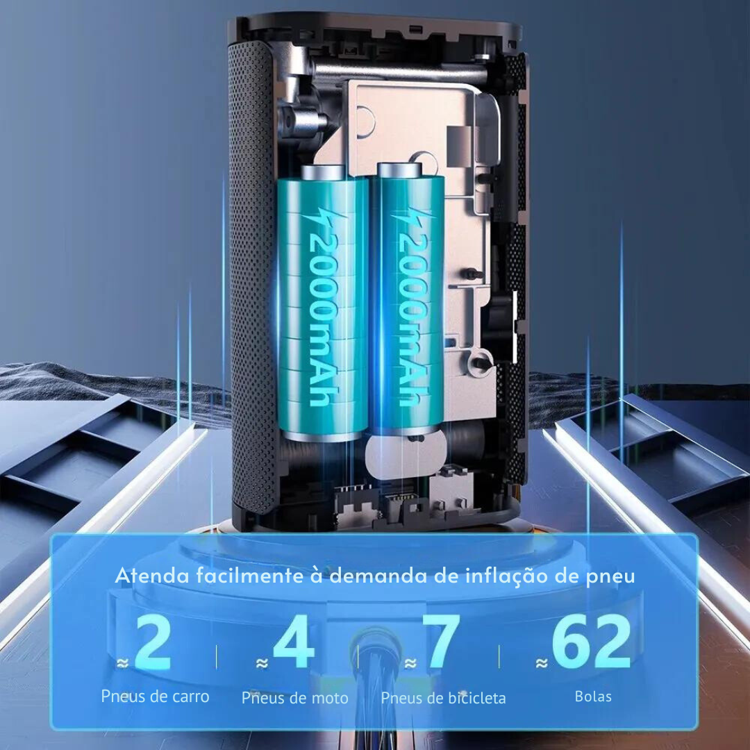 Mini Compressor de Ar 12V 150PSI Bomba de Ar Elétrica Portátil para Pneus de Carro, moto e bicicleta