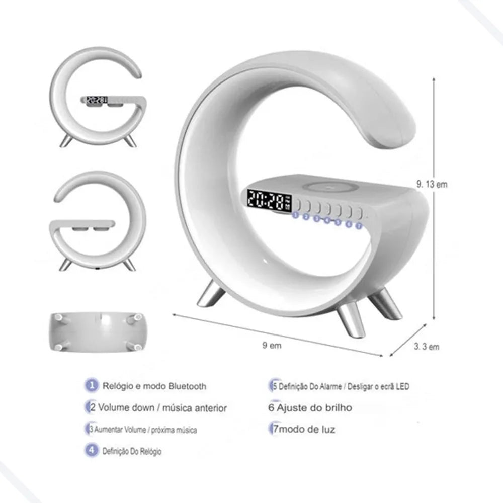 Luminária de Cabeceira Multifuncional 4 em 1 - Luz LED, Carregador USB e Controle Remoto