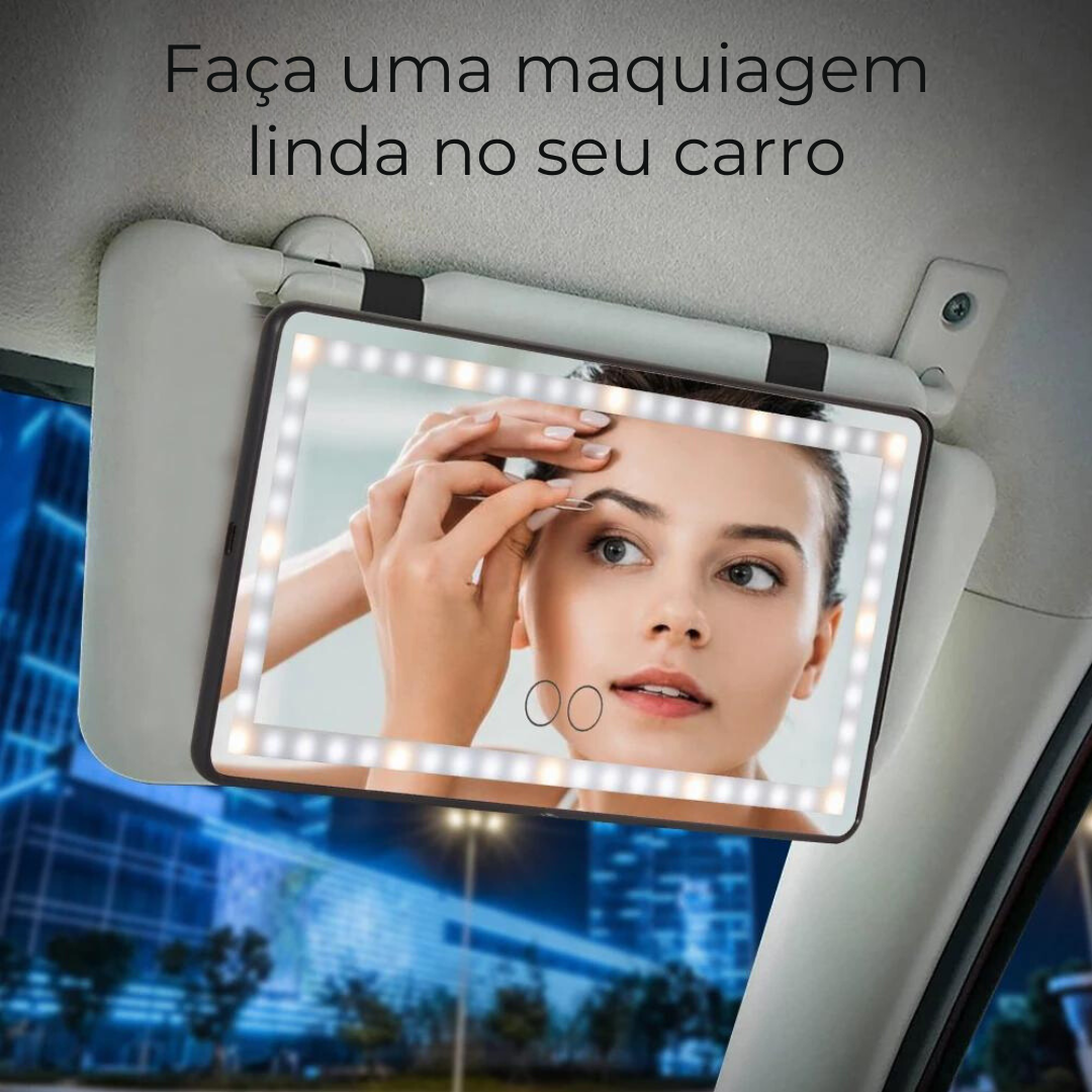 Espelho de LED portátil para maquiagem no carro - Makeup Mirror