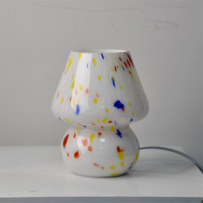 Abajur de Mesa Cogumelo em Vidro - Luminária Decorativa para Ambientes Modernos
