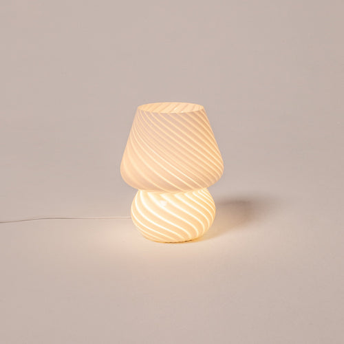 Abajur de Mesa Cogumelo em Vidro - Luminária Decorativa para Ambientes Modernos