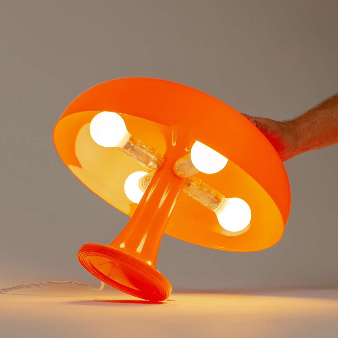 Abajur de Mesa Retrô Anos 70 Estilo Groovy - Iluminação Vintage para Decoração