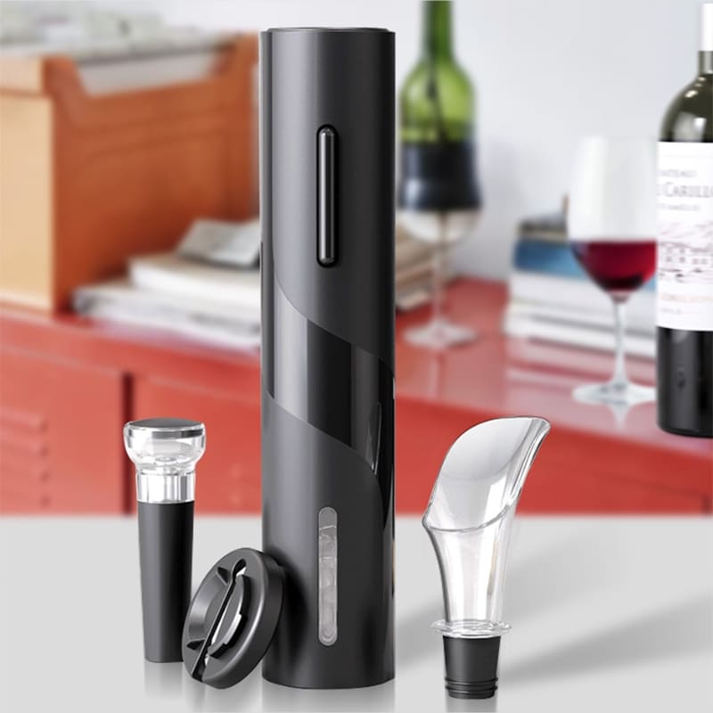 Abridor de Vinho Elétrico Recarregável com Acessórios - Kit Completo para Vinho