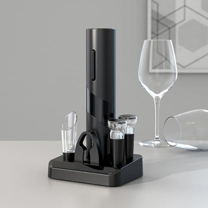 Abridor de Vinho Elétrico Recarregável com Acessórios - Kit Completo para Vinho