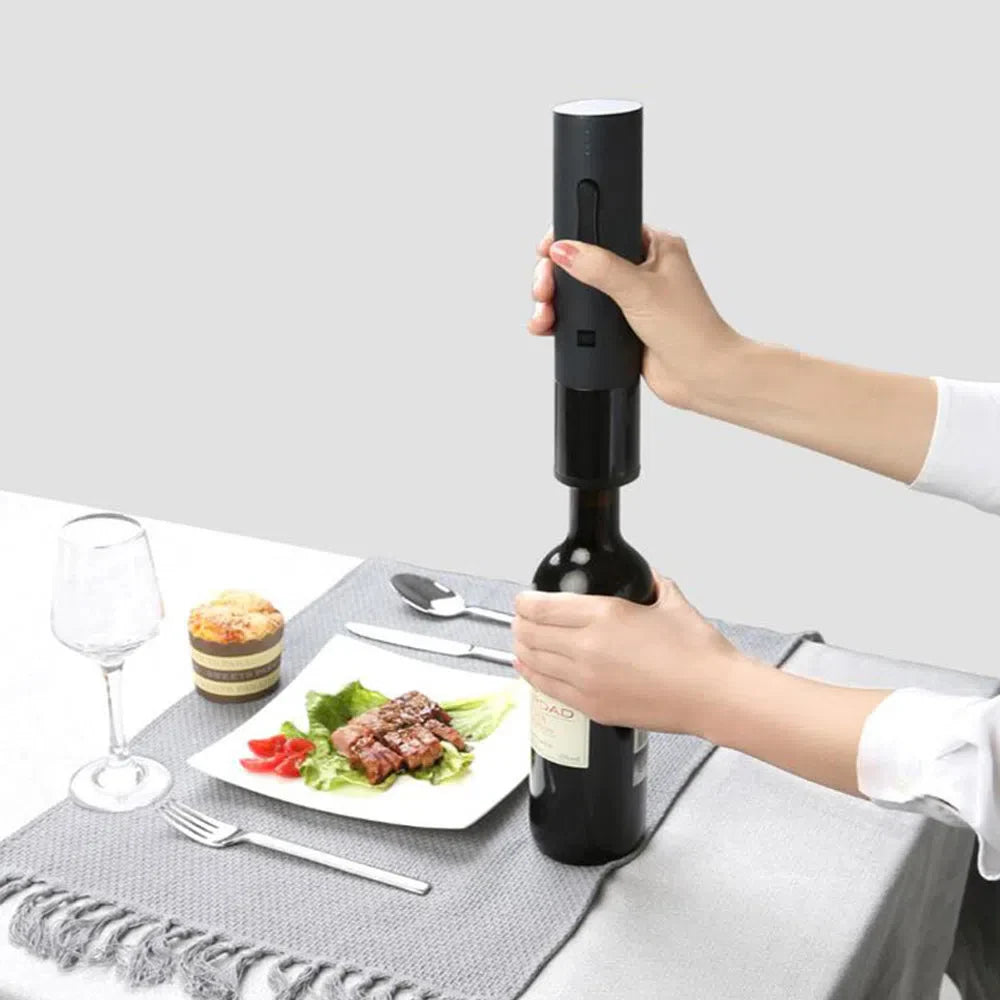 Abridor de Vinhos Elétrico Recarregável com Bateria - Acessório Prático para Sommelier
