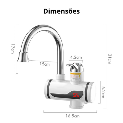 Torneira Com Aquecedor Elétrico para Cozinha Banheiro 110V 220V 3000W