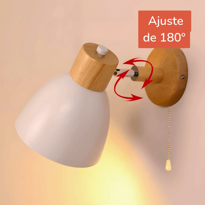 Arandela de Parede Interna Articulada em Madeira - Iluminação Decorativa
