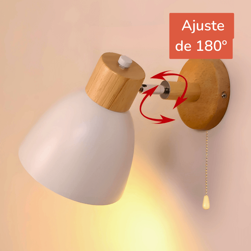 Arandela de Parede Interna Articulada em Madeira - Iluminação Decorativa