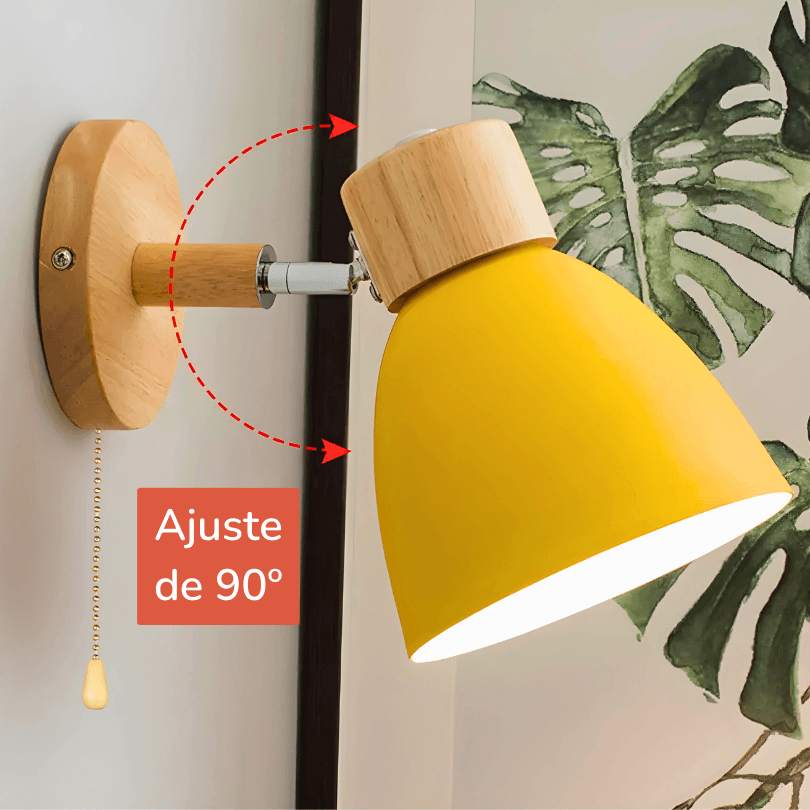 Arandela de Parede Interna Articulada em Madeira - Iluminação Decorativa