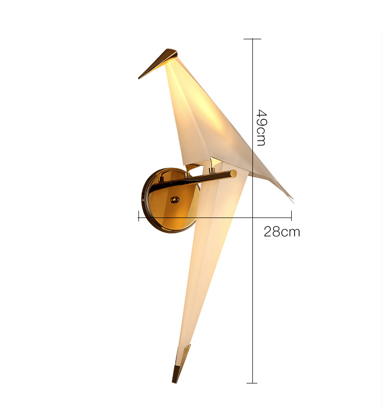 Arandela Dourada para Parede Interna - Design Origami