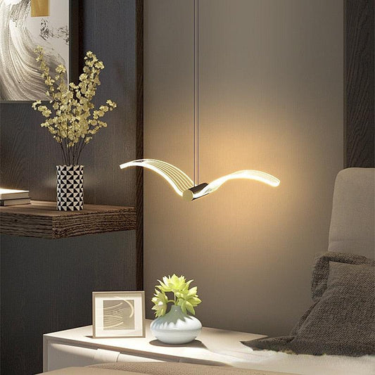 Arandela Pendente Minimalista em Formato de Pássaro - Iluminação Decorativa