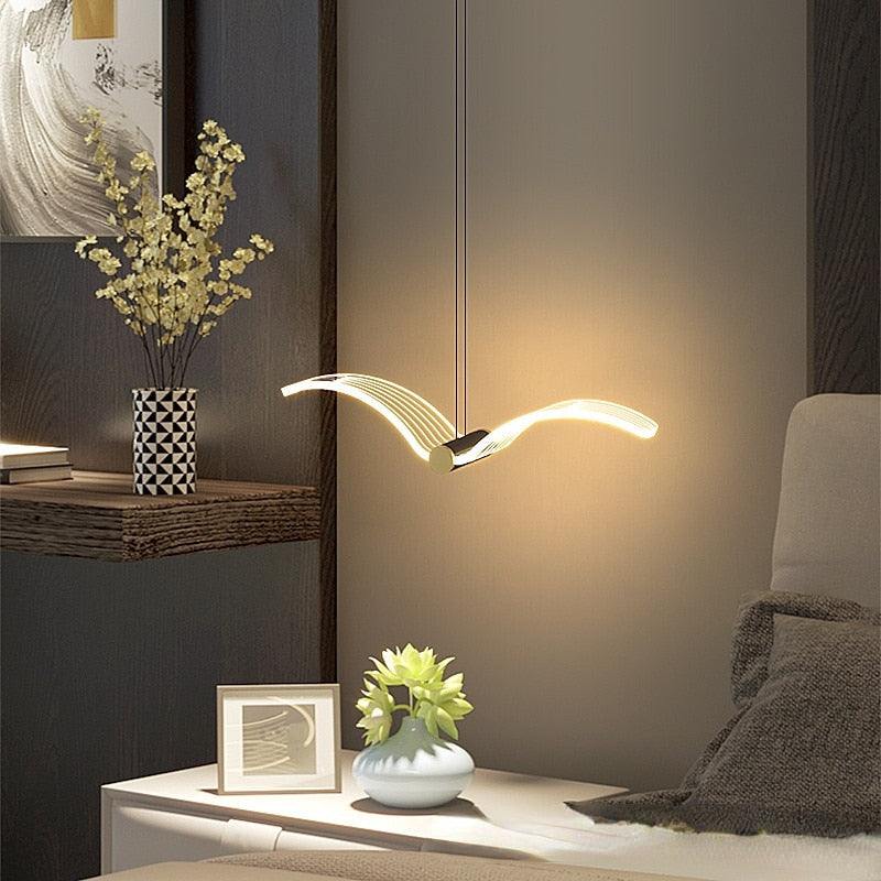 Arandela Pendente Minimalista em Formato de Pássaro - Iluminação Decorativa