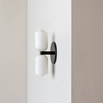 Arandela de Parede Dupla Minimalista em Tom Creme