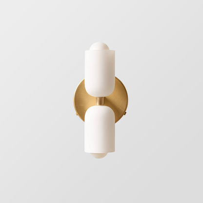 Arandela de Parede Dupla Minimalista em Tom Creme
