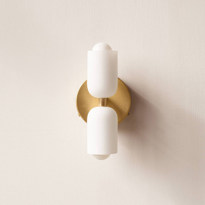 Arandela de Parede Dupla Minimalista em Tom Creme