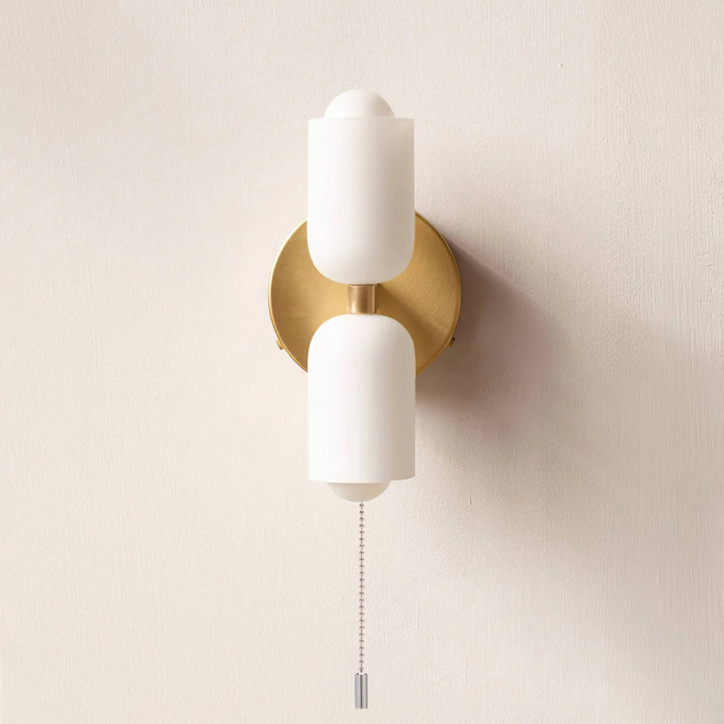 Arandela de Parede Dupla Minimalista em Tom Creme
