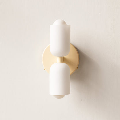 Arandela de Parede Dupla Minimalista em Tom Creme