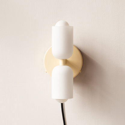 Arandela de Parede Dupla Minimalista em Tom Creme