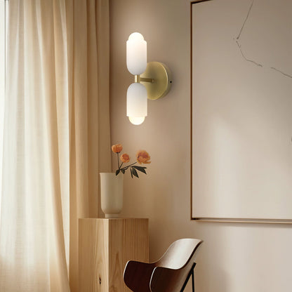 Arandela de Parede Dupla Minimalista em Tom Creme