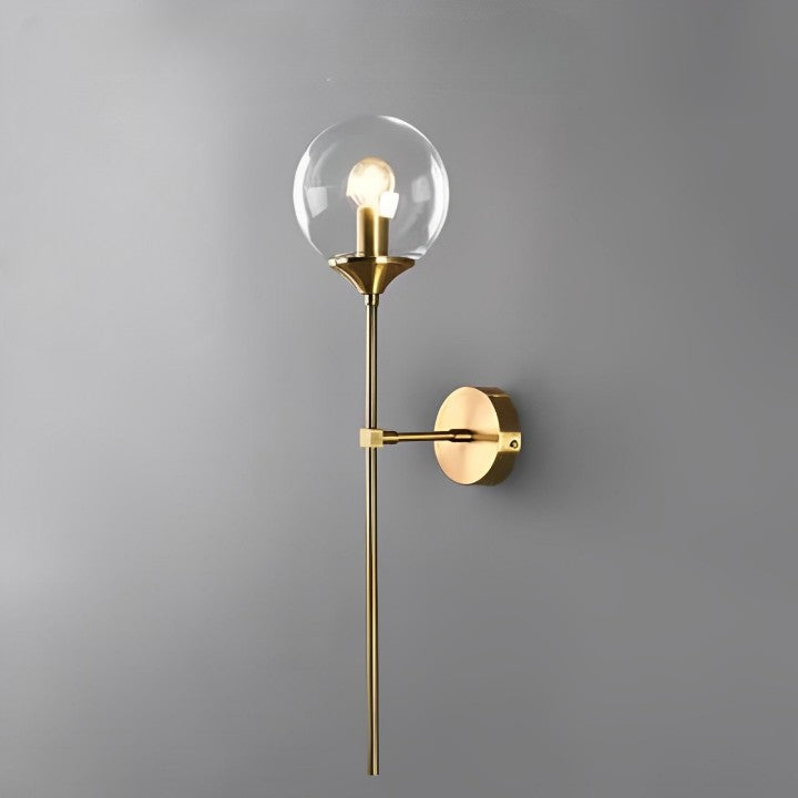 Arandela de Parede Interna Dourada em Formato de Globo - Iluminação Decorativa