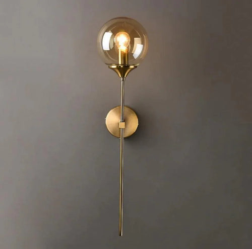 Arandela de Parede Interna Dourada em Formato de Globo - Iluminação Decorativa