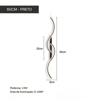 Arandela de Parede Interna LED Minimalista Moderna