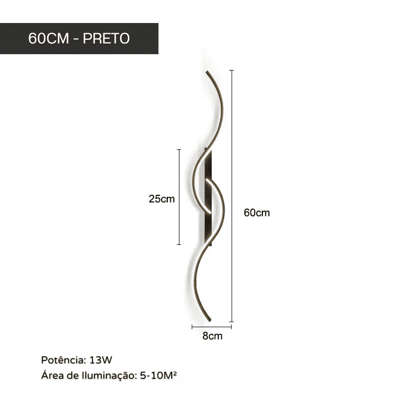 Arandela de Parede Interna LED Minimalista Moderna