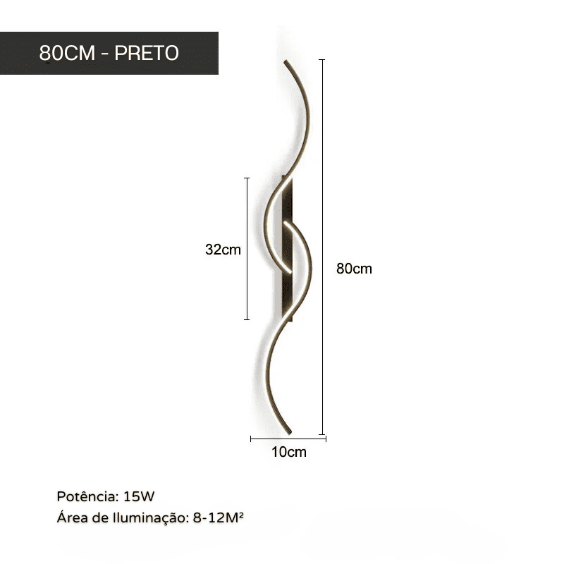 Arandela de Parede Interna LED Minimalista Moderna