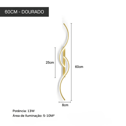 Arandela de Parede Interna LED Minimalista Moderna