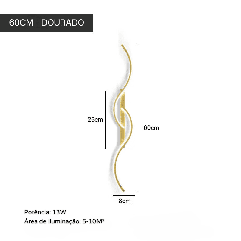 Arandela de Parede Interna LED Minimalista Moderna