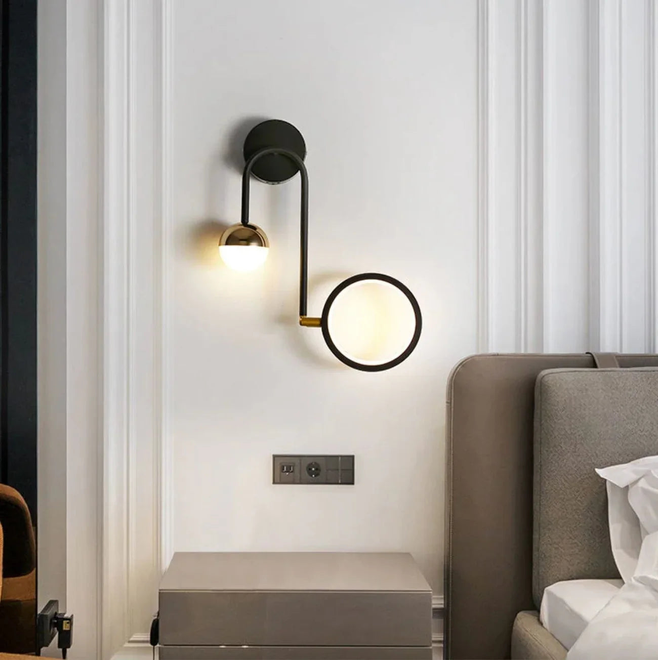 Arandela de Parede Interna Moderna para Quarto Gleam - Iluminação Decorativa
