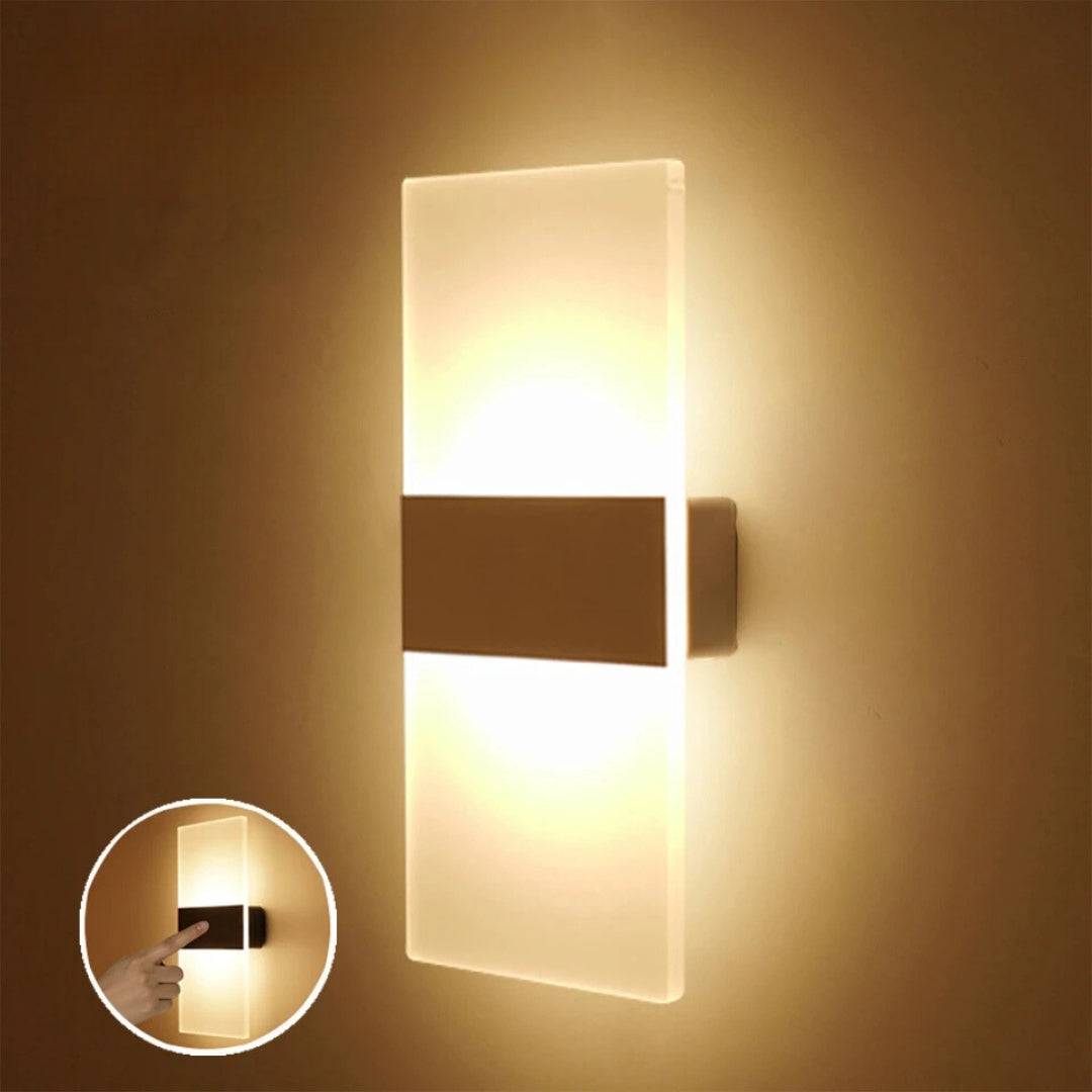 Arandela de Parede Interna Transparente com Sensor de Movimento e Luz LED