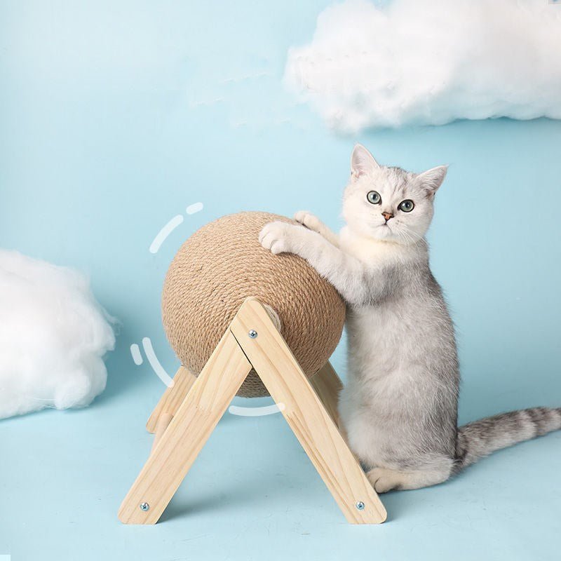 Arranhador para Gatos com Bola Giratória - Brinquedo Interativo para Entretenimento e Exercício