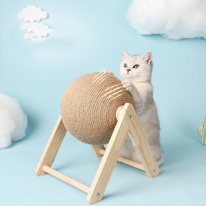 Arranhador para Gatos com Bola Giratória - Brinquedo Interativo para Entretenimento e Exercício