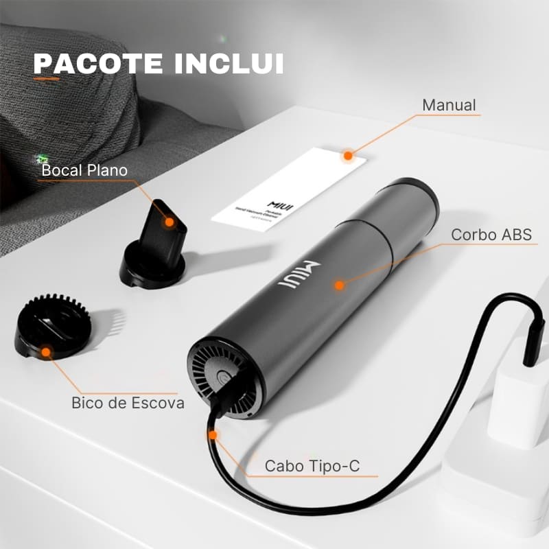 Aspirador de Pó Portátil Mini Sem Fio - Aspirador Compacto e Eficiente
