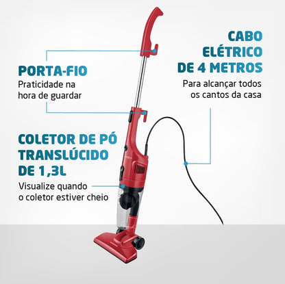 Aspirador de Pó Vertical 2 em 1 Turbo Cycle 1200W Mondial AP36