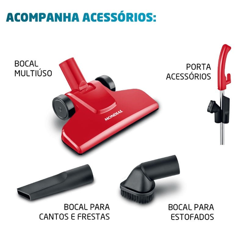 Aspirador de Pó Vertical 2 em 1 Turbo Cycle 1200W Mondial AP36
