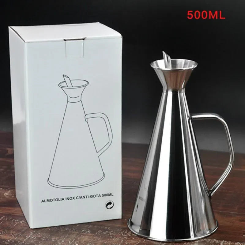 Azeiteiro de Aço Inoxidável - Dosador de Azeite para Cozinha