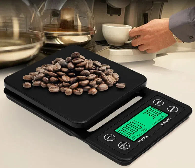 Balança de Precisão Digital para Café, Cozinha e Barista com Timer - Capacidade de 3 ou 5 Quilos