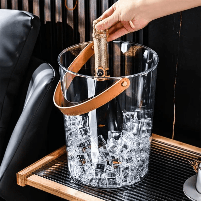 Balde de Gelo Acrílico para Cerveja e Champanhe - Acessório de Bar em Casa
