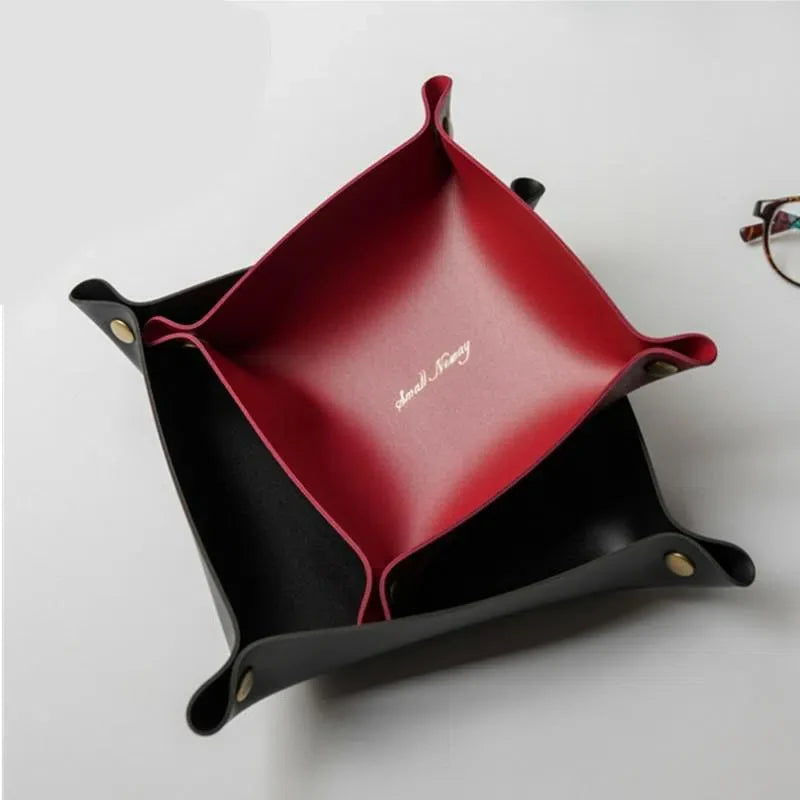 Bandeja Decorativa Minimalista de Couro para Casa