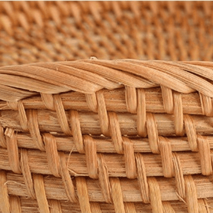 Bandeja Decorativa Redonda em Vime Rattan para Mesa