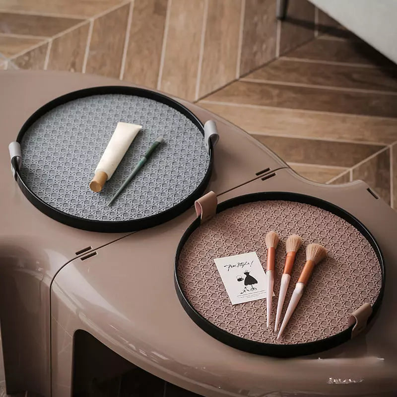Bandeja Decorativa Redonda para Banheiro ou Sala com Alça