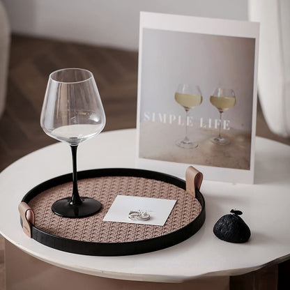 Bandeja Decorativa Redonda para Banheiro ou Sala com Alça